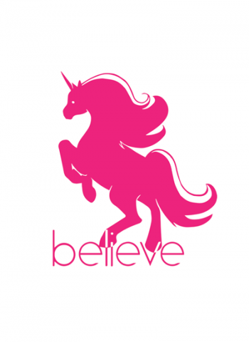 Aufkleber "Einhorn/Believe" (einzeln/Anzahl frei wählbar)