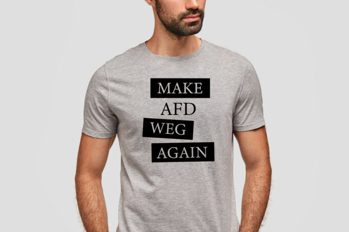 "MAKE AFD WEG AGAIN" T-Shirt - grau (Unisex/Organic/FairTrade/ÖkoTex)