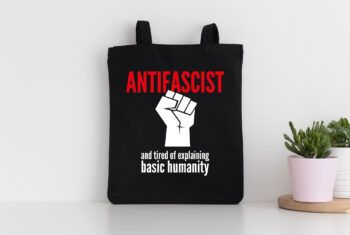„Antifascist“ Shopping Bag (schwarz)