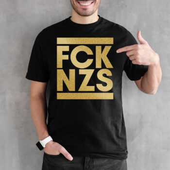 "FCKNZS" T-Shirt - Gold/Schwarz (Unisex/Organic/FairTrade/ÖkoTex)